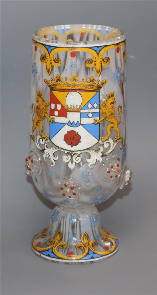 A German Historismus enamelled goblet height 17cm